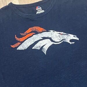 Majestic‎ Denver Broncos T-Shirt XL Extra Large NFL Football Navy Orange